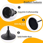 Metal Candle Holders for Candlesticks Taper Candlestick Holders Set Vintage Decorative Centerpiece Candelabra Tall Candle Stands for Halloween Thanksgiving Christmas (Matt Black, 2 Sets (6 pcs))