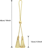 Curtain Tiebacks with Tassel,Modern Rope Window Curtain Ties Backs for Draperies, Outdoor Elegant Decorative Curtain Holdbacks 4 Pack