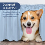 Wrap Around Dust Ruffle Bed Skirt - Light Blue - for King Size Beds with 18 Inch Drop - Elastic Strap - Adjustable Pleated Bedskirt with Brushed Fabric and Wrinkle Free - for Women, Men, Kids & Teens