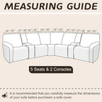 Arfntevss Sectional Recliner Couch Covers Velvet Washable Corner Sectional Sofa Cover for Reclining Couch Stretch Soft Thick L Shape Recliner Slipcover Set (5 Seat with 2 Console Cover, Wine Red)