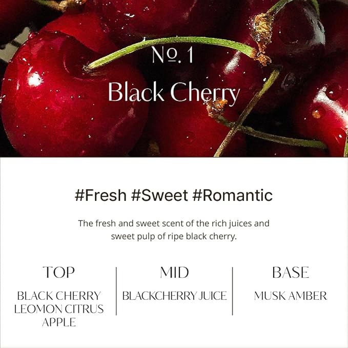 hetras Objet Diffuser Gift Set 6.7 fl.oz. 2 Pack | Black Cherry Scent | Long-Lasting Scented Room Fresheners with 8 Reed Sticks for Home Fragrance Bedroom Bathroom Shelf Décor