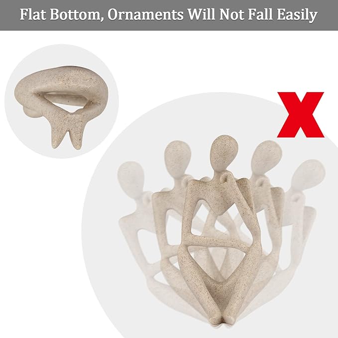 Sandstone Resin Thinker Style Abstract Sculpture Statue Collectible Figurines Home Office Bookshelf Desktop Decor