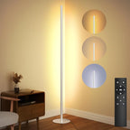 LED Corner Floor Lamp for Living Room, Minimalist Light with Remote Control, Stepless Adjustable 2700k-6500k Colors & Brightness, Modern Reading Bright Light, 58" Standing Lamp for Bedroom Home Office