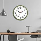 Wall Clock Modern 8 Inch Battery Operated Silent Non Ticking Small Analog Clock Decorative for Bedroom Kitchen Bathroom Office Home (Olive Green)