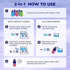 Concentrated Water flosser Rinse & mouthwash Teeth WHITENING | Add to Water Flossers| Fruit Flavor | 1 Pack = 16.9 fl.oz | Peroxide Free. Made in USA