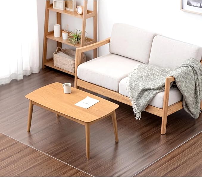 Plastic Floor Mat for Home, 6' x 9' Waterproof Area Rug for Living Room, Non-Slip Area Rug for Dining Room, Office Laundry, Non-Slip Vinyl Floor Protector Play Mat for Kids Pet (Clear)