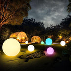50CM/20-inch Large LED Globe Orb Light, Rechargeable LED Ball Light, Dimmable 16 RGB Colors Globe Floor Lamp w/Remote, Indoor/Outdoor Waterproof Glowing Orb Mood Lamp for Home Garden Patio Party