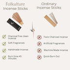 Folkulture Incense Sticks for Home | Pack of 75 (8") Insence-Sticks for Meditation with 45 Mins Burn Time | Organic Insence Aromatherapy Lavender Inscents-Stick | Non Toxic Inscent for Gifts for Her