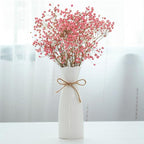 Boho Ceramic Vase with Rope, 8.2" H, Rustic Flower Vase Classic Style for Dried Flowers Fresh Flowers, Fit for Fireplace Bedroom Kitchen Living Room Centerpieces Office Desk