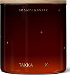 Skandinavisk TAKKA 'Fireplace' Scented Candle with 2 Wicks. Fragrance Notes: Hacked Pine, Haysmoke and Raw Wool. Masculine Scent. 14.1 oz.