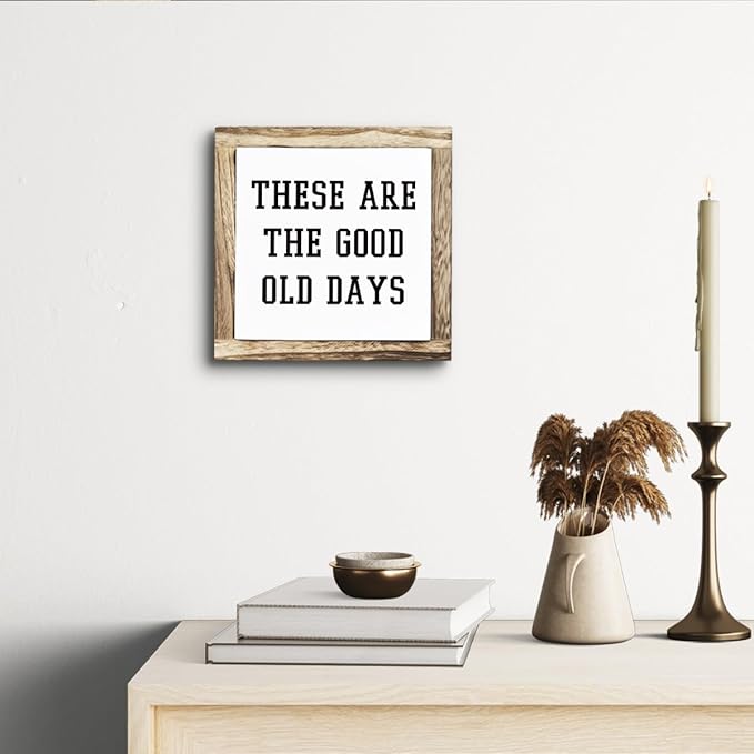 Inspirational Decor, Rustic Wood Sign, These are the Good Old Days Signs, Wooden Plaques Signs Table Decoration, Living Room Family Decor, Home Decorate for Shelf, Office Decorate