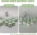 200 PCS Light Green Vase Fillers, Pearls Bead for Centerpieces Vases, 10/14/20 MM No Hole Beads, Fake Pearls for Wedding Birthday Easter Theme Party Table Centerpieces Decor