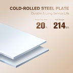 5 Tier Metal Curio Cabinets, Modern Bookshelf Cabinet with 4 Adjustable Shelves, Cabinet Display Case for Home Office, Living Room, Pantry (White-23.54W)