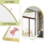 BEAUTYPEAK 32"x42" Arch Bathroom Mirror, Wall Mounted Vanity Metal Frame Mirror for Bedroom, Entryway, Living Room, Gold