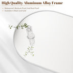 BEAUTYPEAK 26"x38" Arch Bathroom Mirror, Wall Mounted Vanity Metal Frame Mirror for Bedroom, Entryway, Living Room, Silver