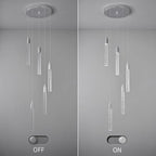 Modern Light Fixture Kitchen Island Pendant Light Dimmable LED Chrome Pendant Lights Mini Crystal Pendant Lighting for Bedroom Dining Room Living Room（5-Light ）