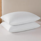 Goose Feathers and Down Pillows, Cotton Cover, Bed Sleeping Hotel Collection Pillows,Set of 2, Queen Size 20x28