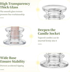 Glasseam Glass Tapered Candlestick Holders: 20Pcs Clear Taper Candle Holders Bulk Modern Small Candle Stick Candle Holder Short for Table Centerpiece Wedding Christmas Dinner Party Decor