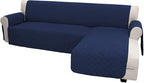 Easy-Going L Shape Sofa Slipcover - Reversible Sectional Couch Cover - Chaise Lounge Cover - Furniture Protector for Pets & Kids (Small, Navy/Navy)
