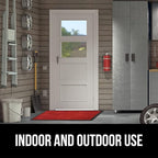 GORILLA GRIP 100% Waterproof All-Season WeatherMax Doormat 35x23, US Designed Natural Rubber, Stain and Fade Resistant, Low Profile Indoor Outdoor Door Mats, Easy Clean Patio Mat, Red Vintage Wine