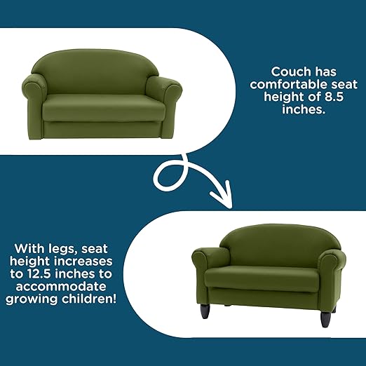 Children's Factory As We Grow Toddler Sofa, Flexible Seating for Daycare or Preschool, Kids Reading Couch, Playroom Furniture, Sage