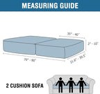 H.VERSAILTEX Velvet Stretch Couch Cushion Cover Plush Cushion Slipcover for Chair Loveseat Sofa Cushion Furniture Protector Seat Cushion Sofa Cover (2 Piece Large Sofa Cushion Covers, Taupe)