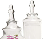 MyGift Clear Glass Apothecary Jars with Lid, Decorative Footed Vase, Candy Buffet Containers Set of 3