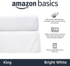Amazon Basics Lightweight Pleated Bed Skirt, King, Bright White, Solid