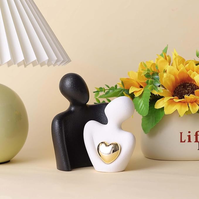 XMGZQ Mini Couple Statue Tv Stand Decor Items for Living Room Home Decor,Bedroom Decor for Couples Sculpture for Anniversary Wedding,Love Gifts for Couples 2025,Knick Knacks for Shelves