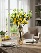 Artificial Lemon, 5pcs Lifelike Handmade Lemon Artificial Plant, 24 Inch Plastic Lemons， Simulated Fruit Flower, Artificial Fruit, Used for Homes, Offices, Festivals, Flowers, and Vases