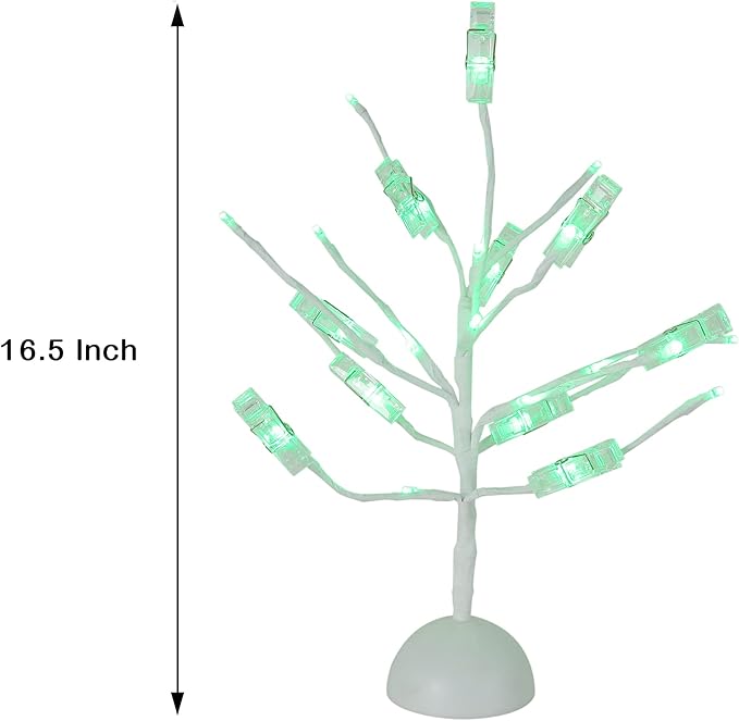 Money Tree Gift Card Holder Table Stand Creative Display with Green Lights and 10 Clips for Chirstmas, Graduation and Birthday
