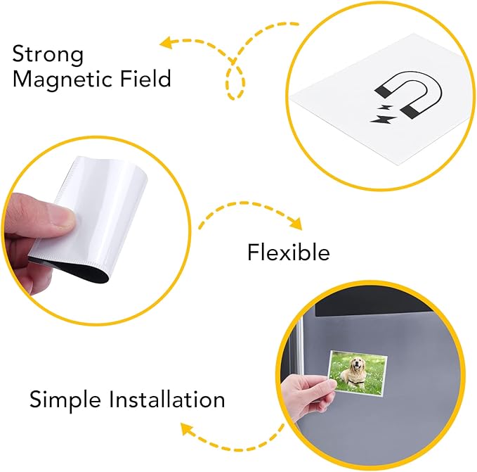 YixangDD 20 Pack Magnetic Picture Frame, 2.5 x 3.5 Inches Fridge Magnetic Photo Frames, Magnetic Photo Frames for Refrigerator, Home, School, Office (White)