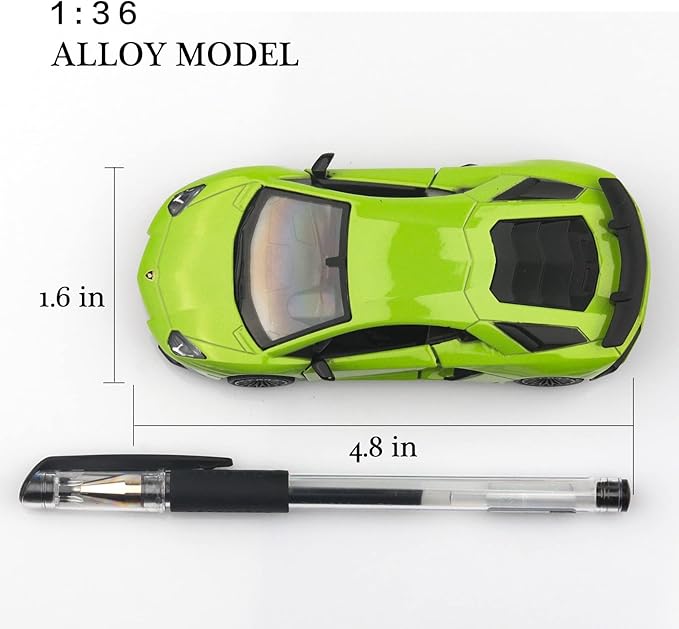 1/36 Scale Lamborghini Aventador LP750-4 SV Diecast Cars Models,Pull Back Vehicles Toy Cars,Cars Gifts for Boys Girls (Green)