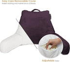 Nestl Reading Pillow for Kids, Small Bed Pillow, Back Pillow for Sitting in Bed, Memory Foam Chair Pillow, Reading & Bed Rest Pillows, Purple Back Pillow for Bed, Arm Pillow with Pockets