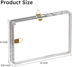 AITEE 4x6 Acrylic Picture Frames 3 Pack: 20% Thicker Block, Clear Picture Frames Freestanding Double Sided Magnetic Acrylic Lucite Frameless Transparent Square Photo Frame Gift for Wall and Desktop Display