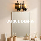 Bathroom Vanity Light Fixtures,2 Light Bathroom Vanity Lights,Black Farmhouse Sconce Over Mirror(Bulbs not Included)
