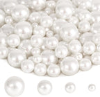 300Pcs Pearl Vase Filler, White No Hole Faux Pearl Beads for Centerpieces Vases, Candle Centerpieces, Wedding Birthday Party Home Decor 8/10/14/20mm