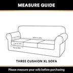 PrinceDeco Velvet Stretch Couch Cushion Cover Extra Large Cushion Slipcover for Chair Loveseat Sofa Cushion Furniture Protector Seat Cushion Sofa Cover (3 Piece XL Sofa Cushion Covers, Grey)