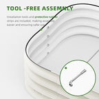 DaisyVibe Raised Garden Bed Kit, Planter Raised Garden Boxes Outdoor, Oval Large Metal Raised Garden Beds for Vegetables Flowers (White, 8ftx2ftx1ft)