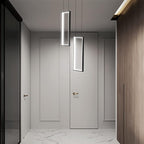 Modern Kitchen Pendant Light Fixture Black 18W LED Pendant Light 2 Rings Rectangle Chandelier Pendant Lighting for Kitchen Island Living Room Dining Room Bedroom