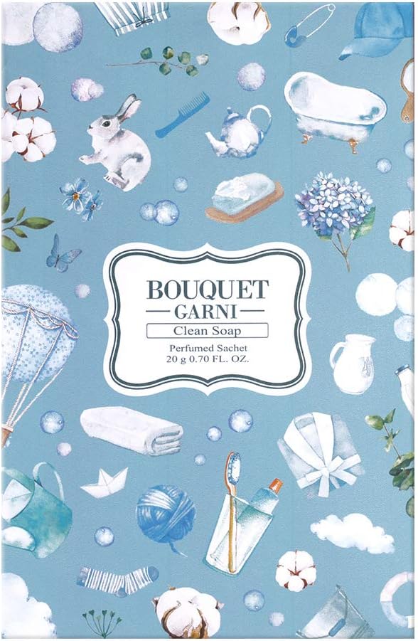 Sachet Clean Soap 2 Count 20g Each - Long Lasting Rich Fragrance - Room and Closet Deodorizer Freshener for Home - Closet Odor Eliminator - Silk Layon Overlaid Packing Technique