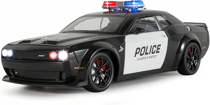 Police Cars for Kids Ages 3-5,1/24 Diecast Cars Hellcat Toy Car Collectibles Model Kit with Pull Back,Hell Cat Toy Police Car with Lights and Siren for Kids 3+ Year Olds