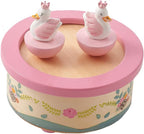 RUYU Wooden Music Box,Musical Box Swan Toy Decoration Birthday Present for Lover Friends and Children,Pink