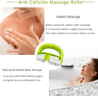 Cellulite Massage, Manual Roller Massage with Two-Wheel Massage Handle,Relax Muscles to Relieve Stress,Increases Blood Circulation,Apply to Arm/Shoulder/Leg/Back/Buttocks/Abdomen(Green)