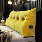 Triangular Headboard Pillow Wedge Pillow for Headboard Gap Headboard Pillow Twin Daybed Pillows Backrest Pillow with Side Pockets