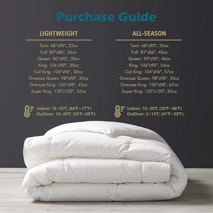 Cobnom® Luxury Organic Feather Down Comforter King Size, High Fill-Power Down & Feather Fibers Filled Duvet Insert with 100% Cotton Cover, Medium Warm for All-Season, Ivory White, 106x90 Inch