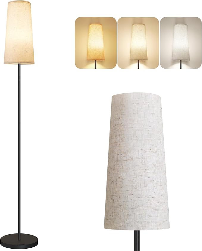 SUNMORY Floor Lamps for Living Room/Bedroom/Office, Standing Lamp with LED Bulb, 3 Color Temperature Tall Lamp, Suitable for Modern/Boho/Farmhouse and Other Home Decor Styles