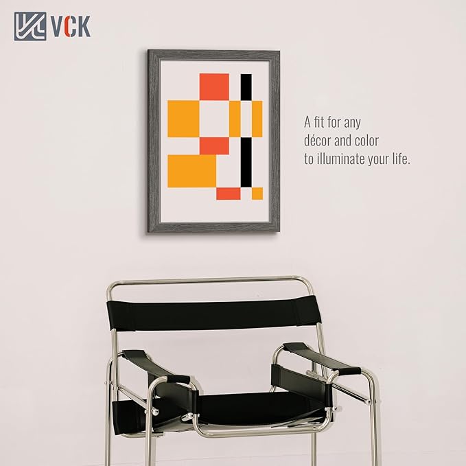 VCK 13x19 Picture Frame Set of 3, Gray Solid Wood Poster Picture Frame, Exclusive Wood Grain, Wall Mounting Hanging