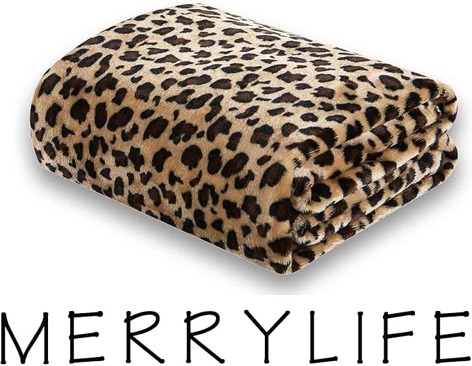 MERRYLIFE Leopard Throw Blanket Decorative Fleece Throw | Ultra-Plush Colorful Oversized | Couch Blanket Travel Lap | Large Size(60" 90",Cheetah)