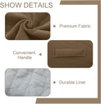 MeMoreCool Round Stuffed Pouf Ottoman Foot Rest, Floor Pouf Foot Stool with Soft Foam Chunk Filling, Small Round Ottoman Footstool Circle Footrest for Living Room, Light Coffee